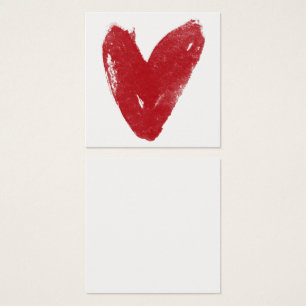 Cartes simples, rouges, aquarelle Coeur 7 Wee