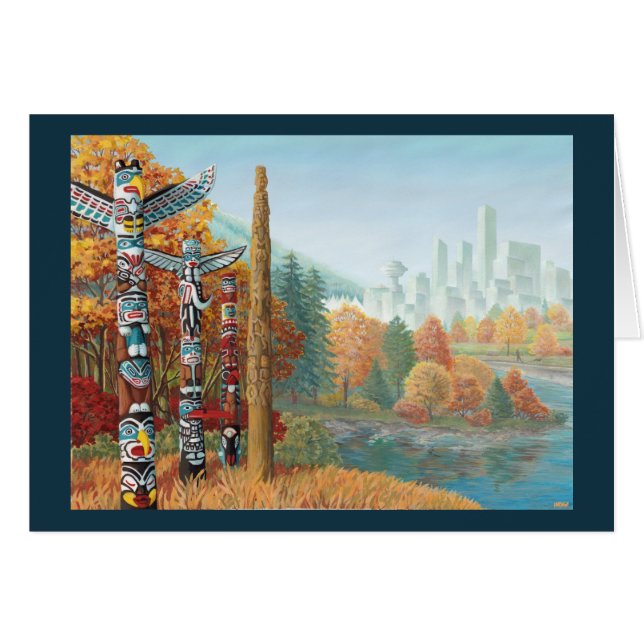 Cartes souvenirs Totem Poteau Cartes d'art de Vanc (Devant horizontal)