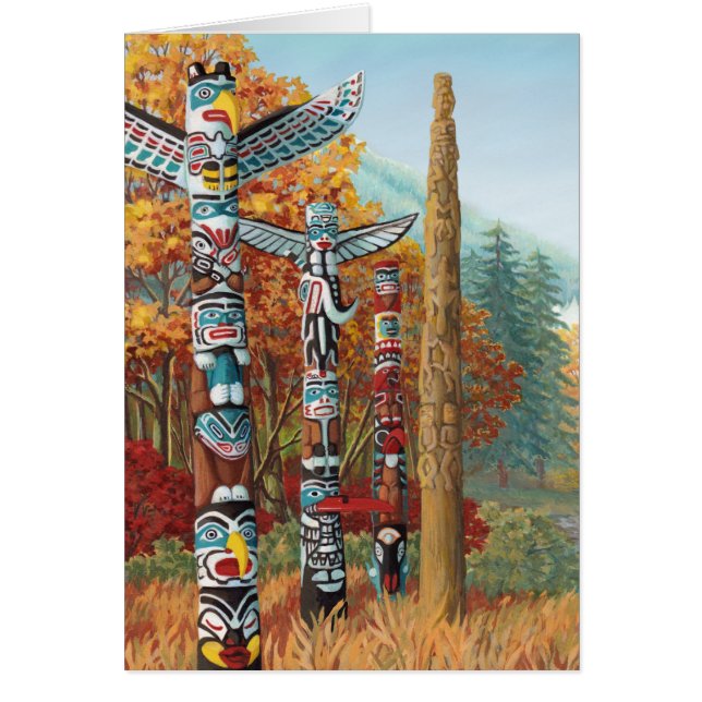 Cartes souvenirs Totem Poteau Cartes d'art de Vanc (Devant)