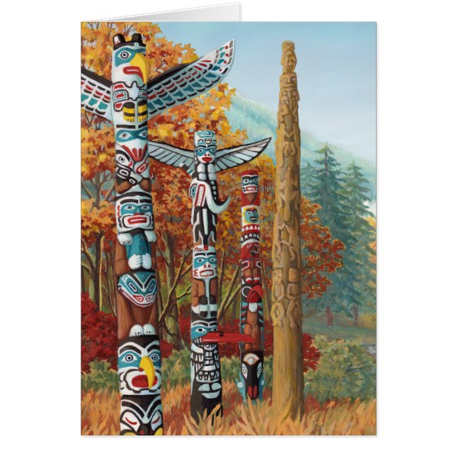 Cartes souvenirs Totem Poteau Cartes d'art de Vanc (Devant)