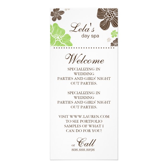 Cartes Spas du Salon Floral Tropical vert citron (Devant)