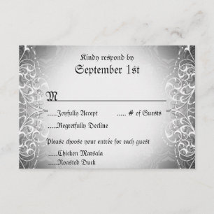 Cartes squelettiques de dîner de jeune mariée et