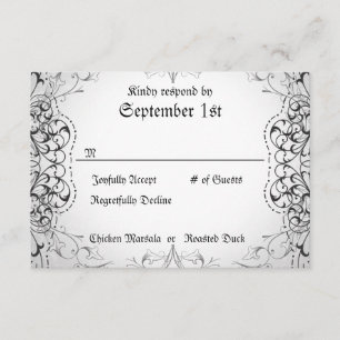 Cartes squelettiques de dîner de jeune mariée et