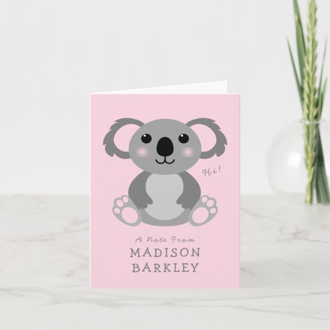 Cartes stationnaires de Koala Bear Kid's Cute (Devant)