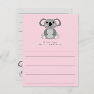 Cartes stationnaires Koala Bear Kid's Cute Flat