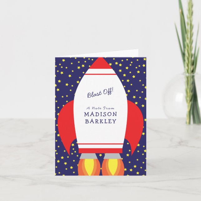 Cartes stationnaires pour enfants Rocket Ship Cute (Devant)