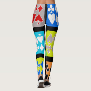 Cartes stylisées de joueur de poker Leggings Cool