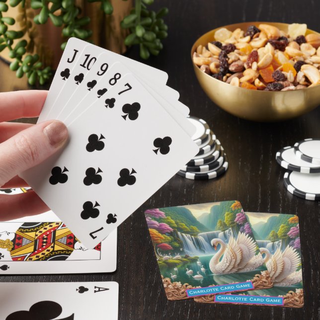 Cartes Swan Serenity Cascade Monogramme Jeu de Match pour (In Situ)