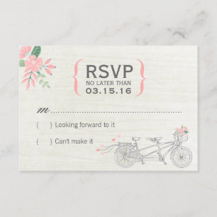 Cartes tandem mignonnes de la bicyclette RSVP avec