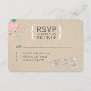 Cartes tandem mignonnes du vélo RSVP