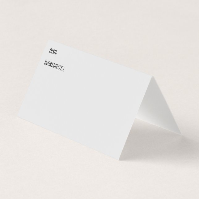 Cartes Tentes À Recette Gris Léger, Simple Potluck (Devant)