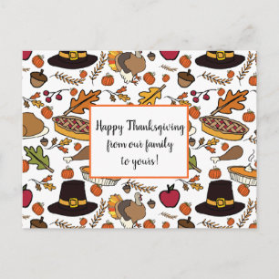 Cartes Thanksgiving mignonnes pour personnaliser