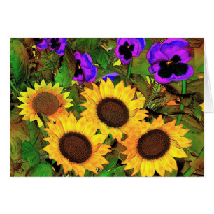 Cartes Tournesols Et Pensées