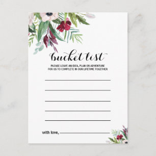 Cartes Tropical Floral and Greenery Liste des seau