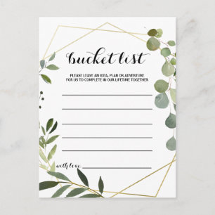 Cartes Tropical Green Feuille Bucket List