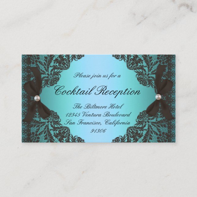 Cartes Turquoises vintages et cartes de réponse en (Devant)