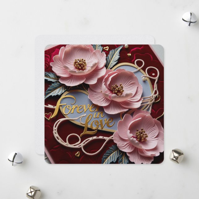 Cartes Valentine pour toujours en amour (Devant/Arrière en situation)