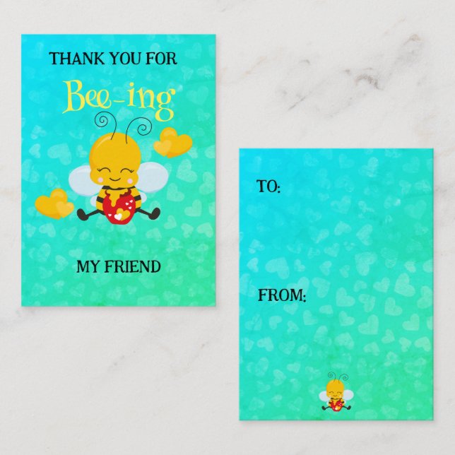 Cartes Valentines de l'école pour enfants (Devant / Derrière)