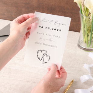 Cartes Vellum Mariage en écorce de bouleau