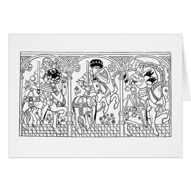 Cartes VIERGES galopantes de chevaliers (Devant Horizontal)