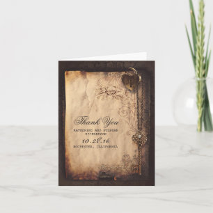 CARTES vintage DE VERROUILLAGE DU COEUR CLÉ MARIAG