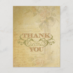 Cartes vintages de Merci de rose de rose et de