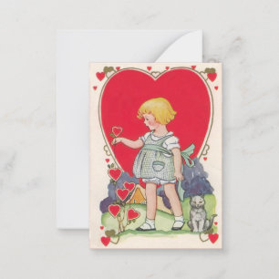 Cartes vintages d'enfant de Valentine