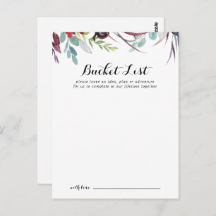 Cartes Whimsical Boho Mariage Bucket List de luxe