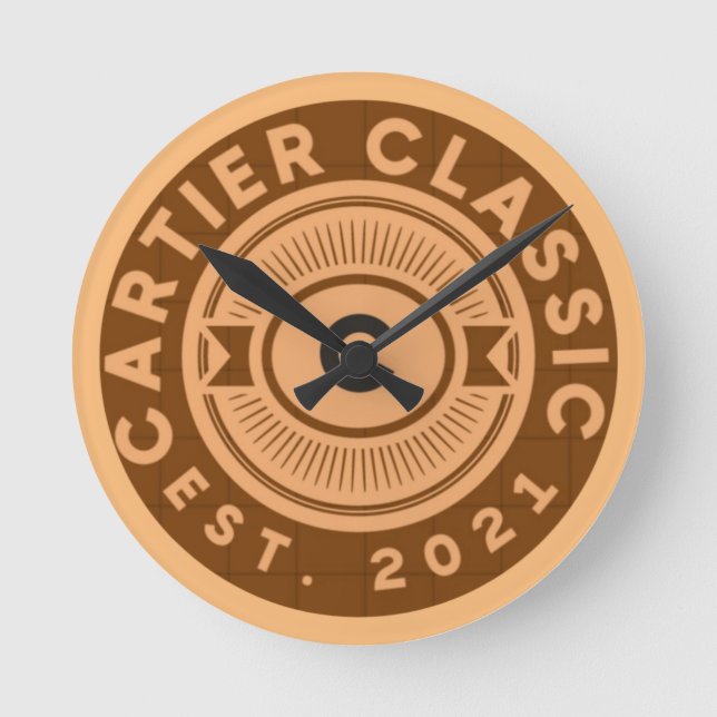 Cartier Classic Signatur TAan Runde Wanduhr (Vorderseite)