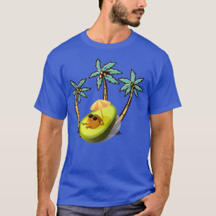 Carto avocado am Strand mit Sonnenbrille T-Shirt