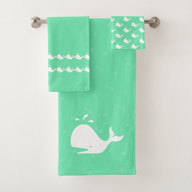 Cartographie Baleine Aqua bleu marine Vert (En situation)
