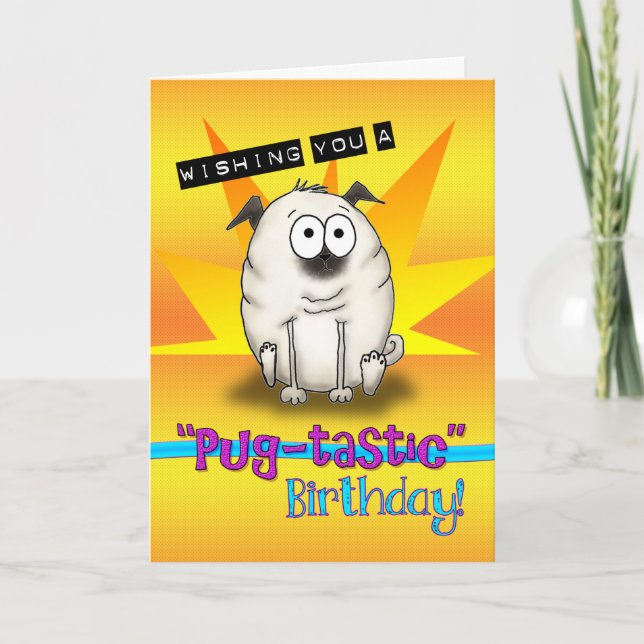 Cartographie Carlin Pugtastic carte d'anniversaire (Devant)