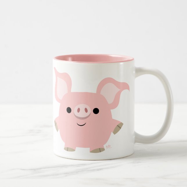 Cartographie court mignonne Cochon Mug (Droit)