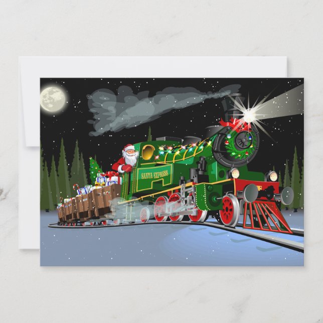 Cartographie train Noël Carte postale (Devant)