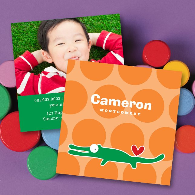Carton Alligator Profil d'enfant Carte d'appel pho (Créateur téléchargé)