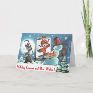 Carton Artiste Snowman Carte de voeux personnalisé
