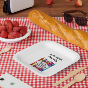 Carton Assiettes carrées en papier pour réunion de famill