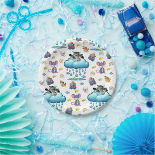 Carton Assiettes en papier, Chien Chat Souris Fromage Arc