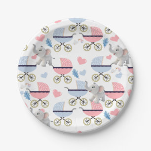 Carton Assiettes en papier, poussettes bébé éléphant cigo