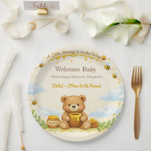 Carton Assiettes pour Baby Shower   Thème Ourson en Honey