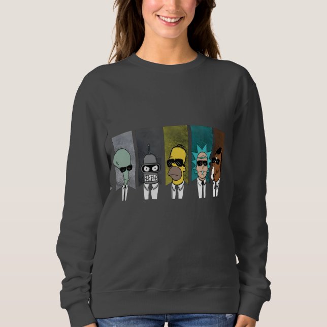 Carton Crossover Col Sweatshirt - Drôle Pop (Devant)