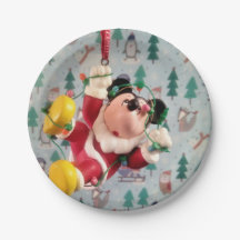 Danny Duck Père Noël. Assiettes en Papier.