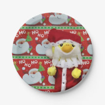 Danny Duck Père Noël. Assiettes en Papier.