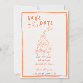 Carton de Faire-Part de Mariage Abricot Fantaisie