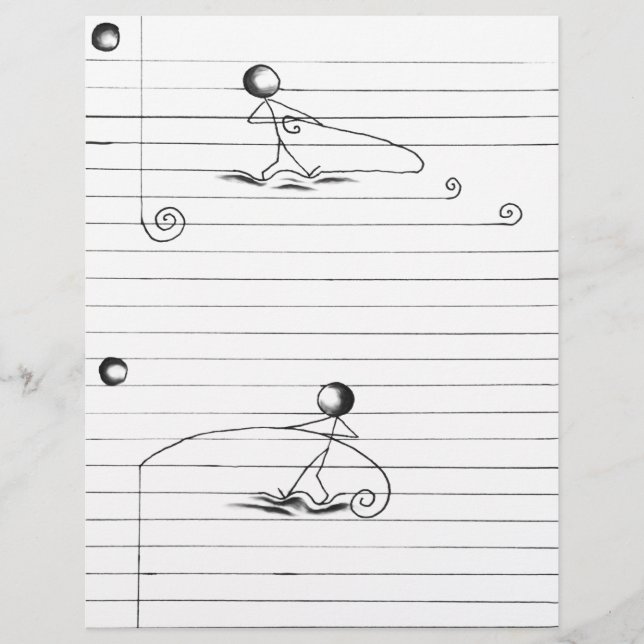 Carton de la figure de bâton dessin sur papier lin (Devant)