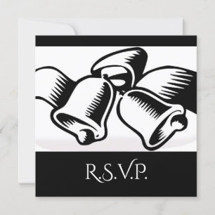 Carton de réponse cloches de mariage Invitation