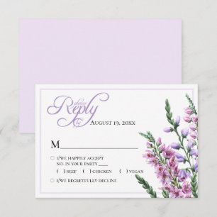 Carton de réponse de mariage floral à l'aquarelle 