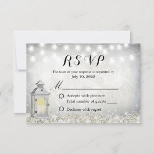 Carton de réponse florale en blanc rustique avec B