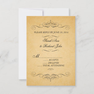 Carton de réponse pour invitation de mariage vinta