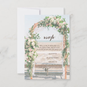 Carton de réponse pour le mariage Beach Arbor Suns